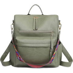 YOMYM PU Leather Backpack Purse For Women Convertible Ladies Fashion Casual Large School Shoulder Bags