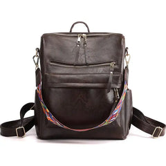 YOMYM PU Leather Backpack Purse For Women Convertible Ladies Fashion Casual Large School Shoulder Bags