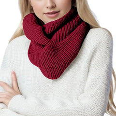 ZIZOCWA Winter Thermal Neck Warmer Scarf for Women, Thick Knit Two-Loop Pullover Gaiter