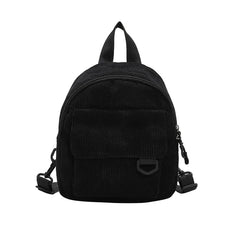 FAIOROI Travel Mini Backpack for Women – Cute Corduroy Cosmetic Bag, Versatile Schoolbag with Adjustable Shoulder Straps, Fashionable Design