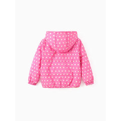 PATPAT Disney Princess Toddler Girl 2pcs Cindere/Belle/Ariel Heart/Dots/Gradient Print Hooded Puffer Jacket Coat With Storage Bag Pink