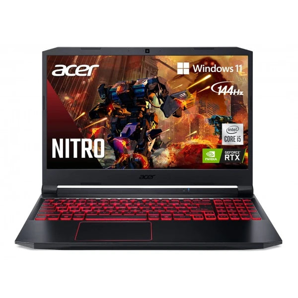 Acer NITRO AN515-55-53E5 Gaming Cori5-10300H 256GB SSD 8GB 144Hz IPS Win10 Nvidia® RTX 3050 4GB Black Backlit KB