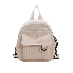 FAIOROI Travel Mini Backpack for Women – Cute Corduroy Cosmetic Bag, Versatile Schoolbag with Adjustable Shoulder Straps, Fashionable Design