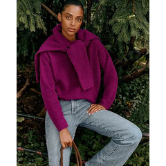 Express Boucle Crew Neck Tunic Sweater