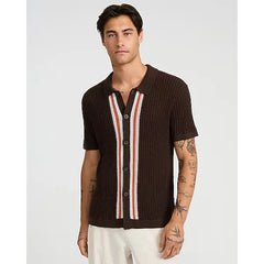 Express Textured Ribbed Cotton Striped Sweater Polo