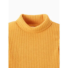 Patpat Toddler Boy/Girl Turtleneck Textured Ginger