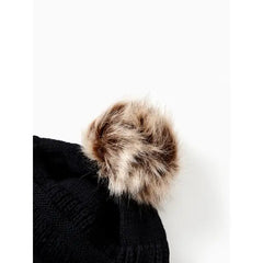 PATPAT Winter Fall Trendy Chunky Stretchy Cable Knit Pom Pom hat for mom and daughter Girl