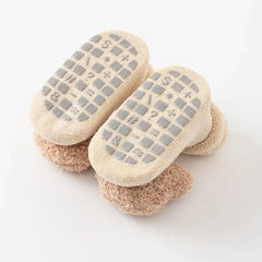 PATPAT Baby/toddler likes Cute doll terry thick mid-tube non-slip toddler socks Apricot