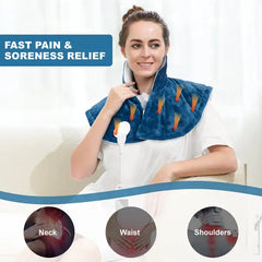 Keenstone 2.2lb Weighted Heating Pad 19.3" x 22.4" for Neck and Shoulders – Large Electric Heated Wrap for Pain Relief