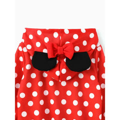 PATPAT Disney Mickey and Friends Kid Girls 1pc Polka Dots Print Long-sleeve Hooded Top/Pants Red