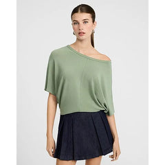 Express Crepe Off The Shoulder Short Sleeve Sweater