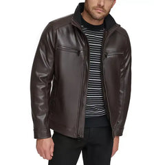 Men's Faux Leather Moto Jacket, Created for Macy's