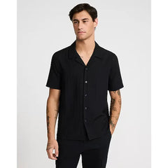 Express Textured Stripe Short Sleeve Shirt