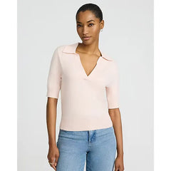 Express Airy Soft Short Sleeve Sweater Polo