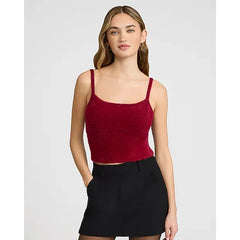 Express Fuzzy Cropped Sweater Cami