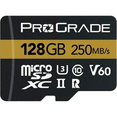 ProGrade Digital 128GB microSDXC V60 Memory Card with Adapter β Professional High-Speed Storage