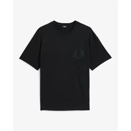Express Classic Fit Mini Embroidered Floral X Logo Graphic T-Shirt