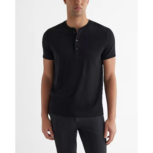 Express Perfect Pima Cotton Short Sleeve Henley