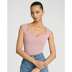 Express Body Contour High Compression Notch Cap Sleeve Bodysuit