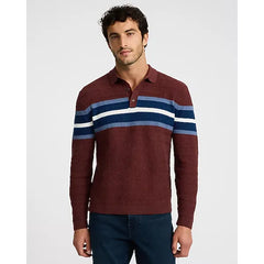 Express Varsity Striped Textured Knit Sweater Polo