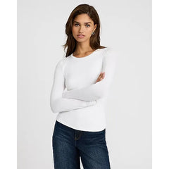 Express Supersoft Fitted Double Layer Crew Neck Long Sleeve Tee