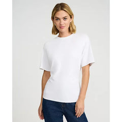 Express Stretch Cotton Short Sleeve Ruched Waist Tee