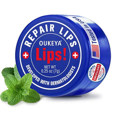 OUKEYA Medicated Lip Balm 0.25 oz – 100% Natural Beeswax Lip Moisturizer with Peppermint Oil & Petrolatum for Very Dry, Severely Chapped Lips (Single/3-Pack/6-Pack)