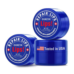 OUKEYA Medicated Lip Balm 0.25 oz – 100% Natural Beeswax Lip Moisturizer with Peppermint Oil & Petrolatum for Very Dry, Severely Chapped Lips (Single/3-Pack/6-Pack)