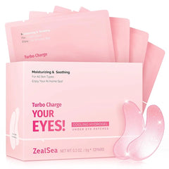 ZealSea Under Eye Masks for Dark Circles & Puffy Eyes – Hydrating Gel Eye Patches with Collagen for Eye Bags, Fine Lines & Moisturizing Care | Travel Essentials & Spa Party Gifts (8/12/20 Pairs)