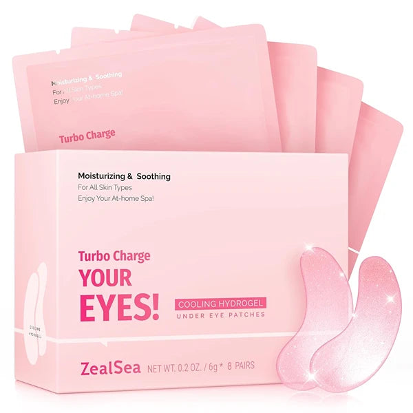 ZealSea Under Eye Masks for Dark Circles & Puffy Eyes – Hydrating Gel Eye Patches with Collagen for Eye Bags, Fine Lines & Moisturizing Care | Travel Essentials & Spa Party Gifts (8/12/20 Pairs)