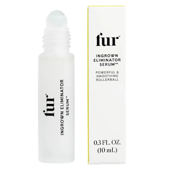 Fur Ingrown Eliminator Serum Rollerball Travel Size - Powerful Ingrown Hair Treatment Serum With AHAs and BHAs to Treat and Prevent Ingrown Hairs and Bumps, Hydrates and Soothes Irritated Skin