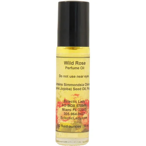 Eclectic Lady Wild Rose Perfume Oil, Portable Roll On Fragrance with Long Lasting Scent, Delightful Essential Oils and Jojoba Oil For Daily Use