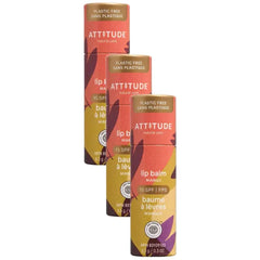 ATTITUDE Lip Balm SPF 15, Mineral Sun Protection, Zinc Oxide, Shea Butter, Argan & Castor Oils, EWG Verified, For Dry Lips, Men and Women, Mango, 0.3 Oz