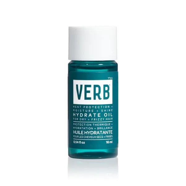 Verb Hydrate Oil - Add Moisture -Increases Shine - Smooth Frizz - Heat Protection for Dry + Frizzy Hair - Amber + Warm Jasmine Scent