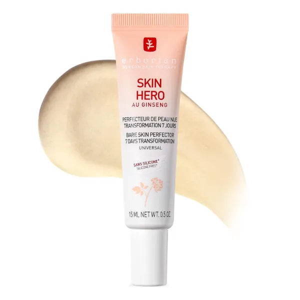 Erborian Skin Hero Perfector, Non-Tinted Concealer & Makeup Primer Hydrates, Smooths Texture, Blurs & Illuminates, Glass‑Skin Base, Korean Skincare