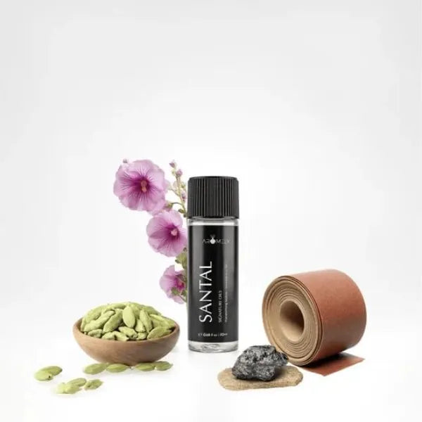 AROMELY Santal Essential Diffuser Oil Blend - Signature Diffuser Aroma Scent - Fragrance with Notes of Ambrox, Iris, Cardamom, Sandalwood, Leather and Musk