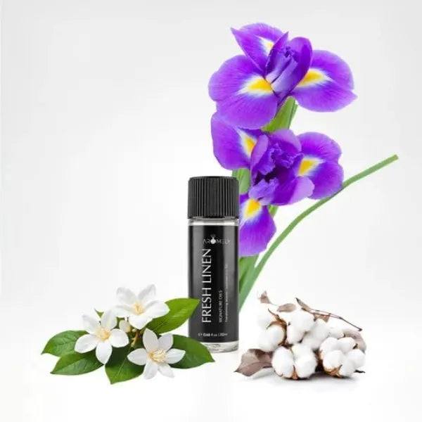 AROMELY Fresh Linen Essential Diffuser Oil Blend - Signature Diffuser Aroma Scent - Luxurious Fragrance with Notes Cool Cotton, Airy Musk and Soft Powdery Florals