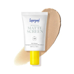 Supergoop! Mineral Mattescreen SPF 40 – Oil-Free Mineral Broad Spectrum Sunscreen that Smooths, Minimizes Pores & Controls Shine – Water & Sweat Resistant – 20 mL & 45 mL