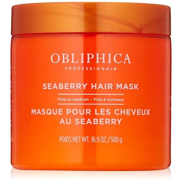 Obliphica Seaberry Hair Mask Deep Conditioning Hydrating Treatment for Dry and Damaged Hair Fine, Frizzy, and Color Treated Hair