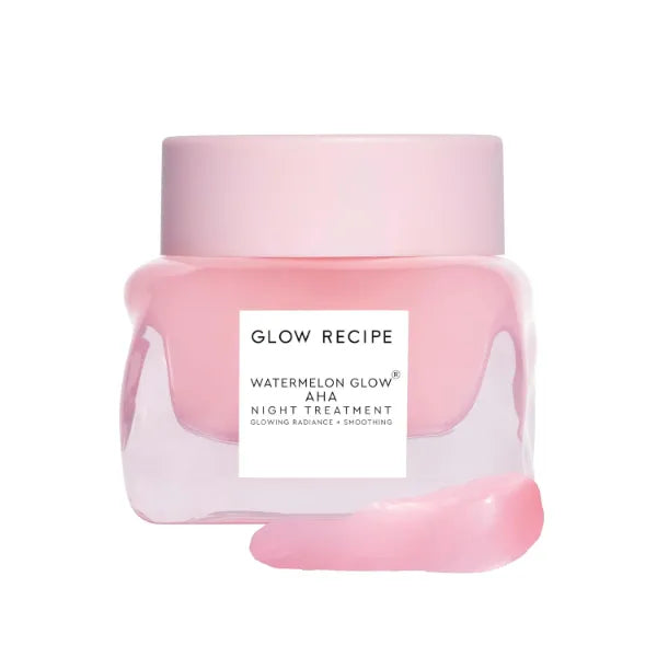 Glow Recipe Watermelon Glow AHA Night Treatment - Overnight Resurfacing Mask with AHA Complex, Hyaluronic Acid, Niacinamide & Watermelon Enzymes for Smooth, Glowing, Even-Toned Skin