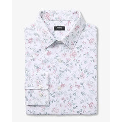 Express Slim Pastel Floral Modern Tech 1MX Dress Shirt