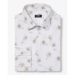 Express Slim Single Floral Modern Tech 1MX Dress Shirt