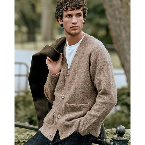 Express Brushed Wool Blend Double Pocket Oversized Cardigan