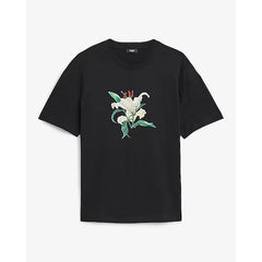 Express Classic Fit Cotton Lily Floral Graphic T-Shirt