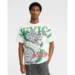 Express Mexico White Cotton Soccer Graphic T Shirt