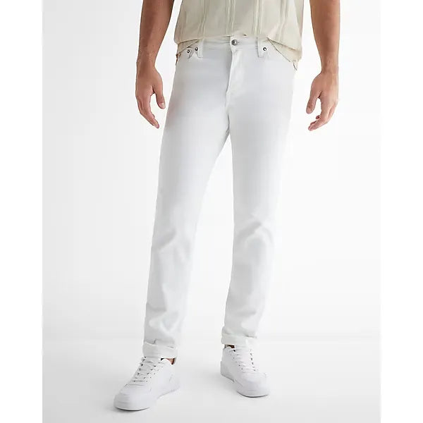 Express Slim White Hyper Stretch Jeans
