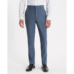 Express Slim Dusty Blue Wool Blend Washable Modern Tech Suit Pant