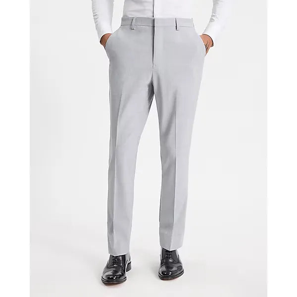 Express Slim Light Gray Wool Blend Washable Modern Tech Suit Pant