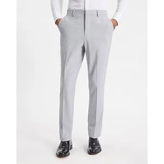 Express Slim Light Gray Wool Blend Washable Modern Tech Suit Pant