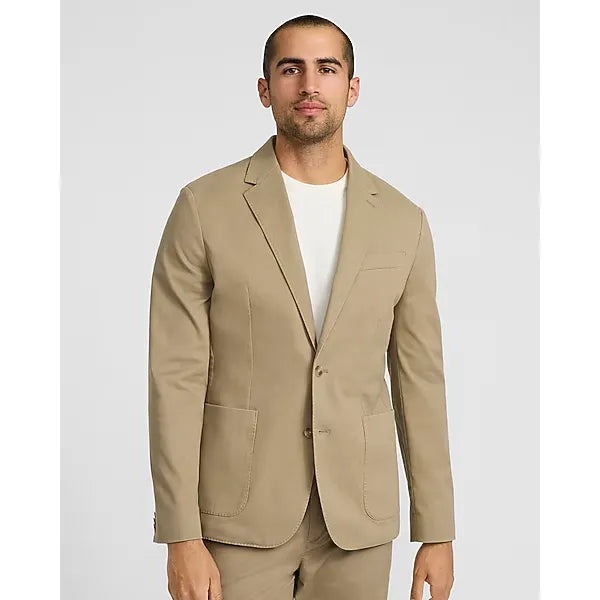 Express Slim Tan Washable Chino Blazer